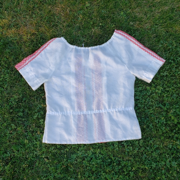 Rare Vtg Hand-Woven by Blind Girls Peasant Blouse - Picture 6 of 7